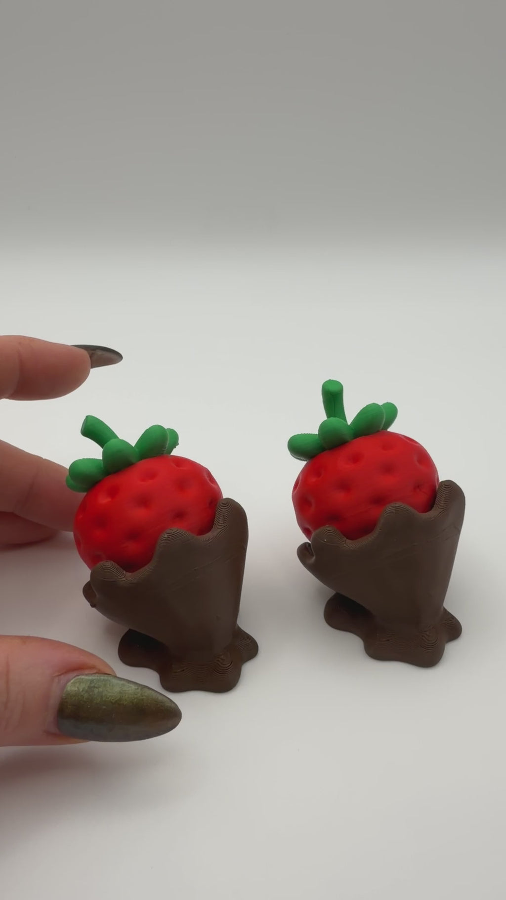 Chocolate Strawberry Fidget Clicker Toy Keyring