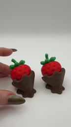 Chocolate Strawberry Fidget Clicker Toy Keyring