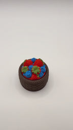 Strawberry & Blueberry Basket Fidget Clicker Keychain