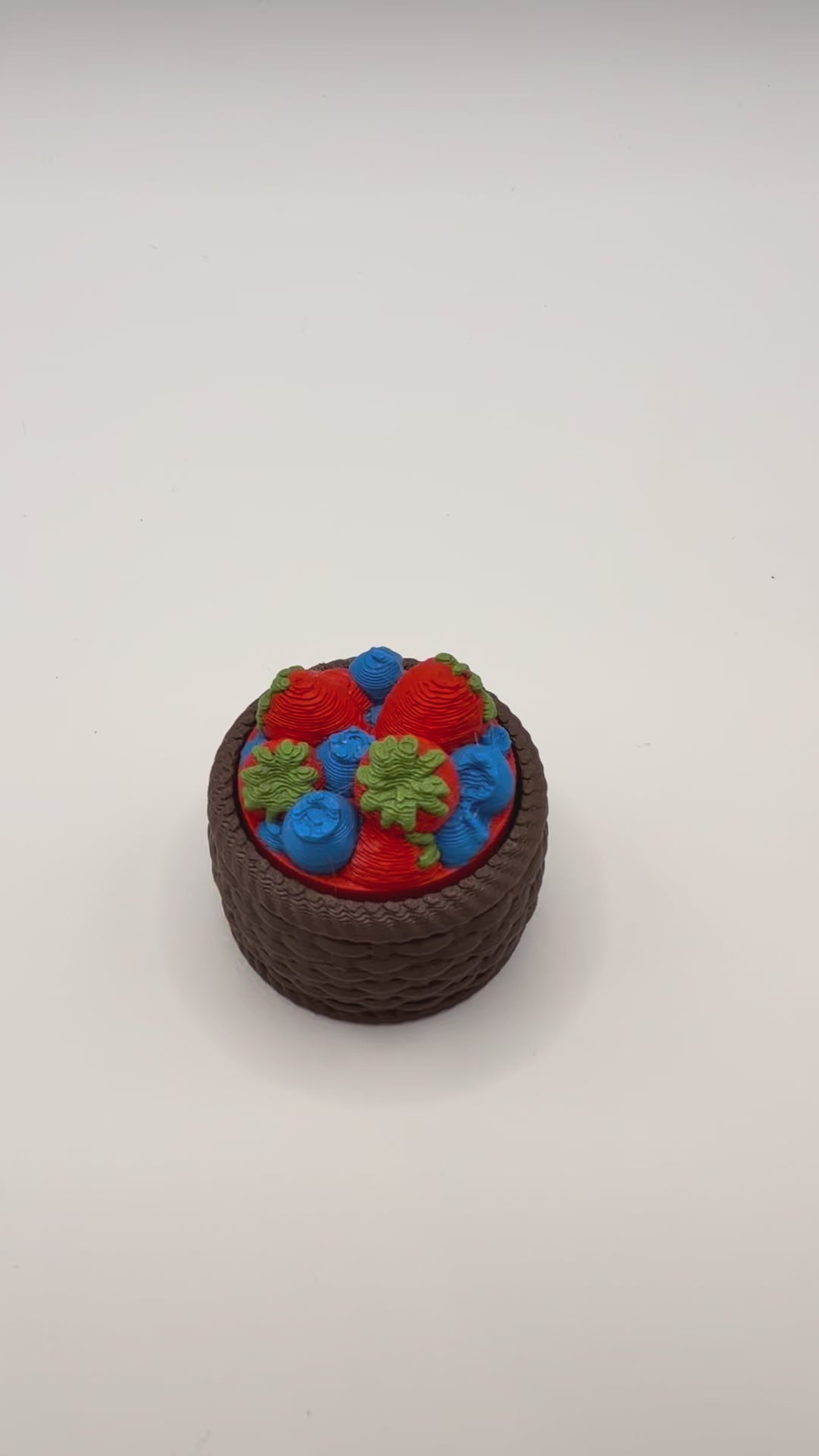 Strawberry & Blueberry Basket Fidget Clicker Keychain