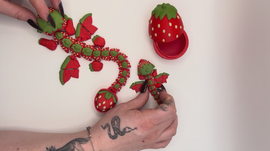 Articulated Strawberry Dragon Fidget Toy