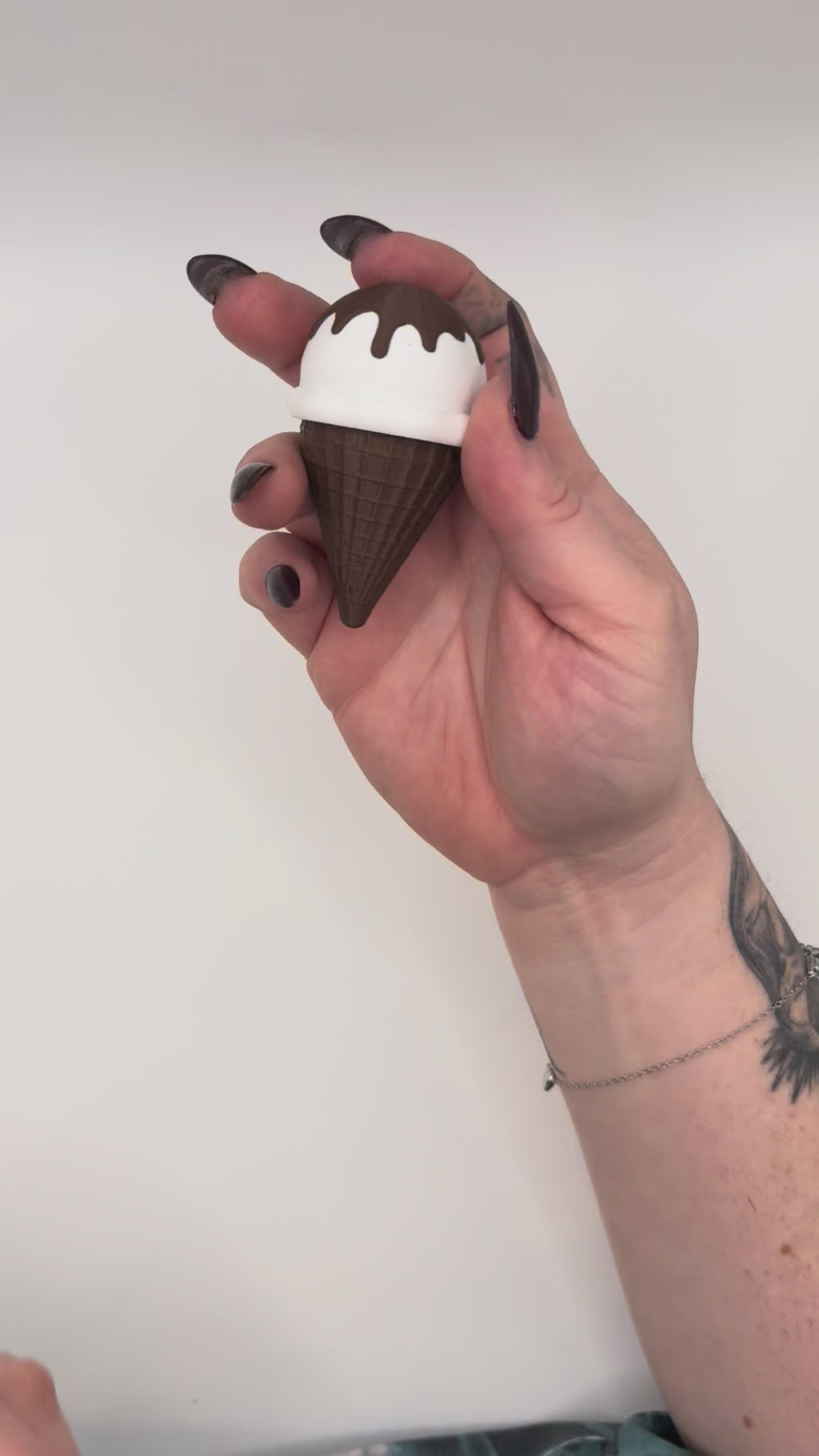 Ice Cream Cone Fidget Clicker Keychain