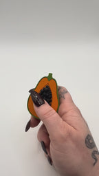 Papaya Fruit Fidget Clicker Keychain