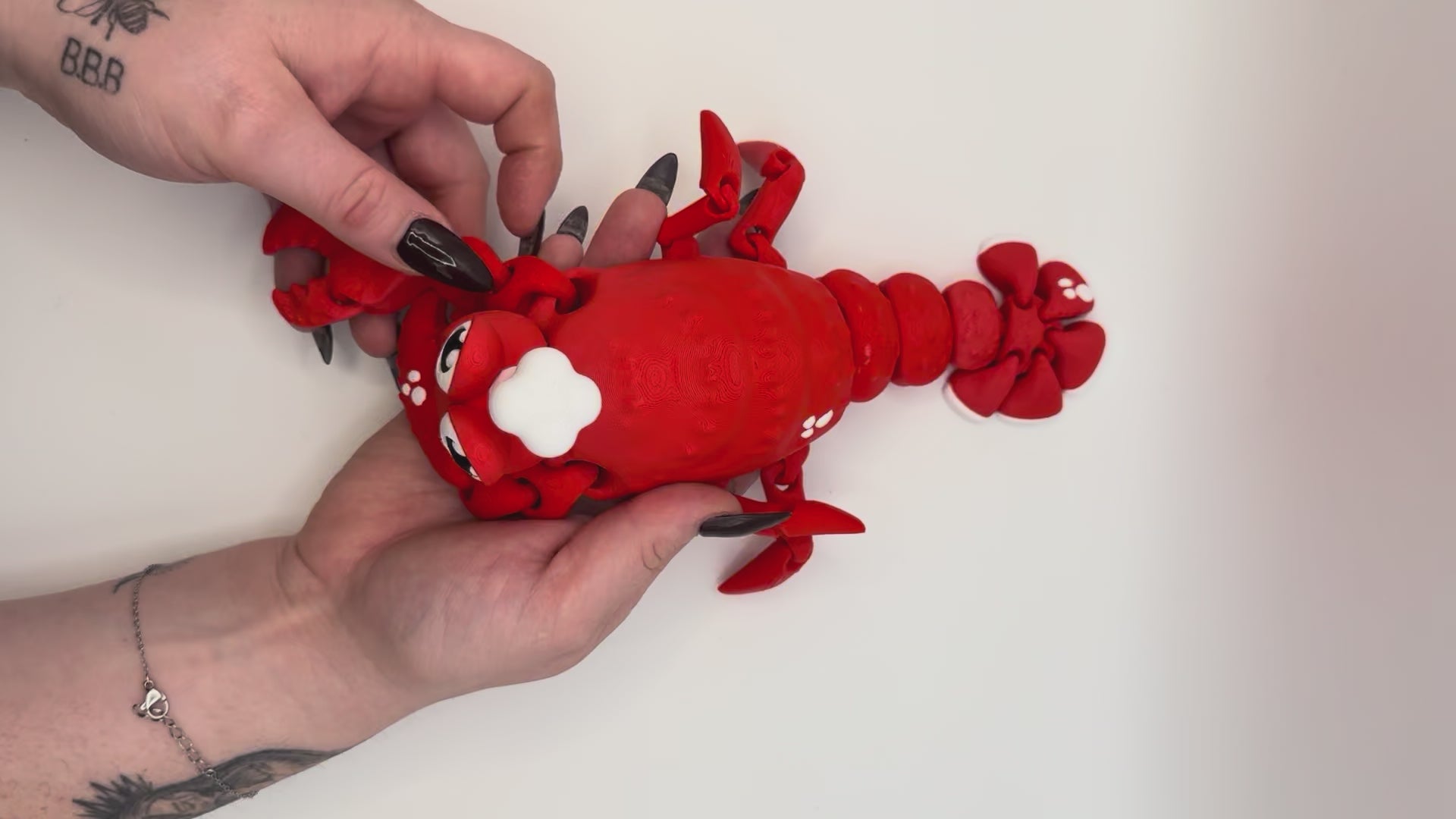 Articulated Red Lobster Fidget Toy with Chef Hat