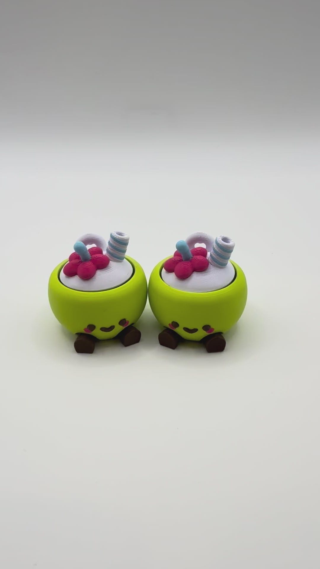 Green Coconut Fidget Clicker Keychain