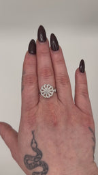 Pinwheel Crystal Spinner Fidget Ring