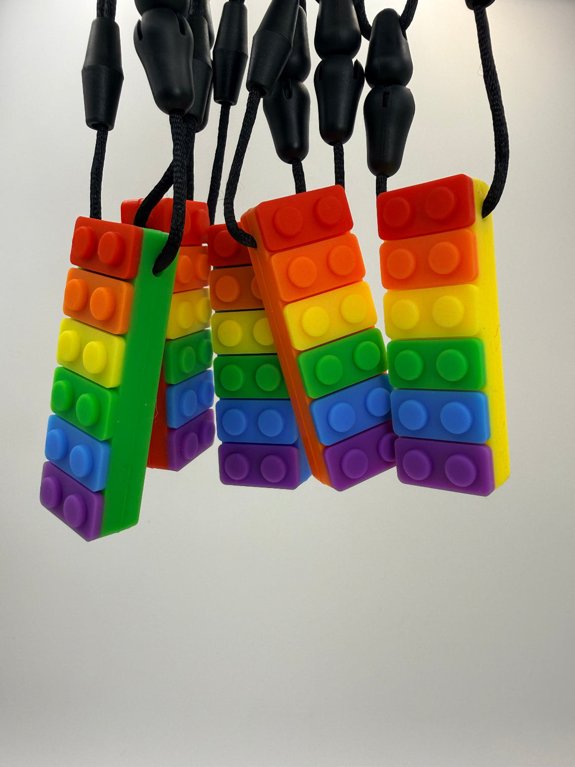 Rainbow Building Block Chewlery Necklace