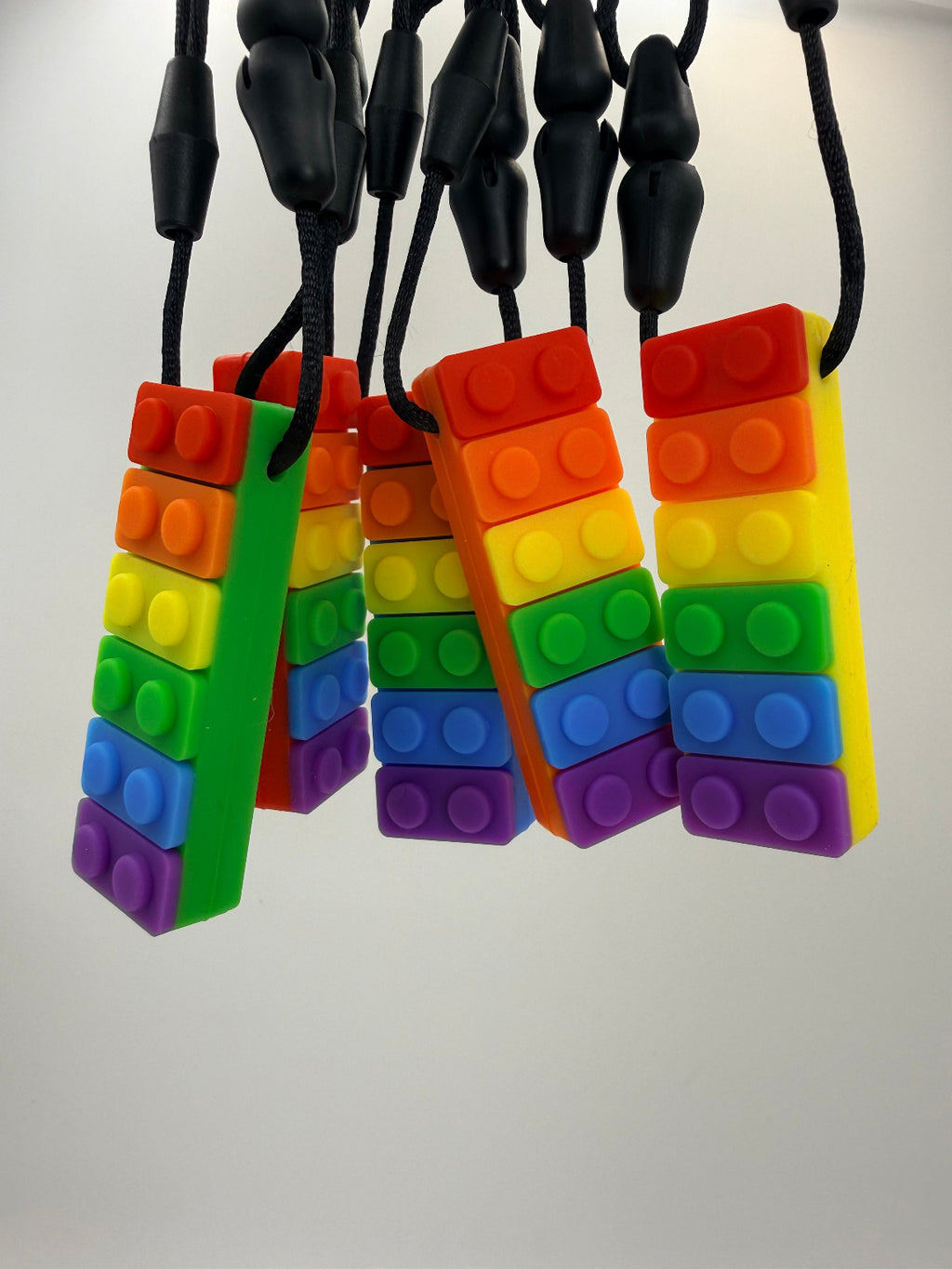 Rainbow Building Block Chewlery Necklace