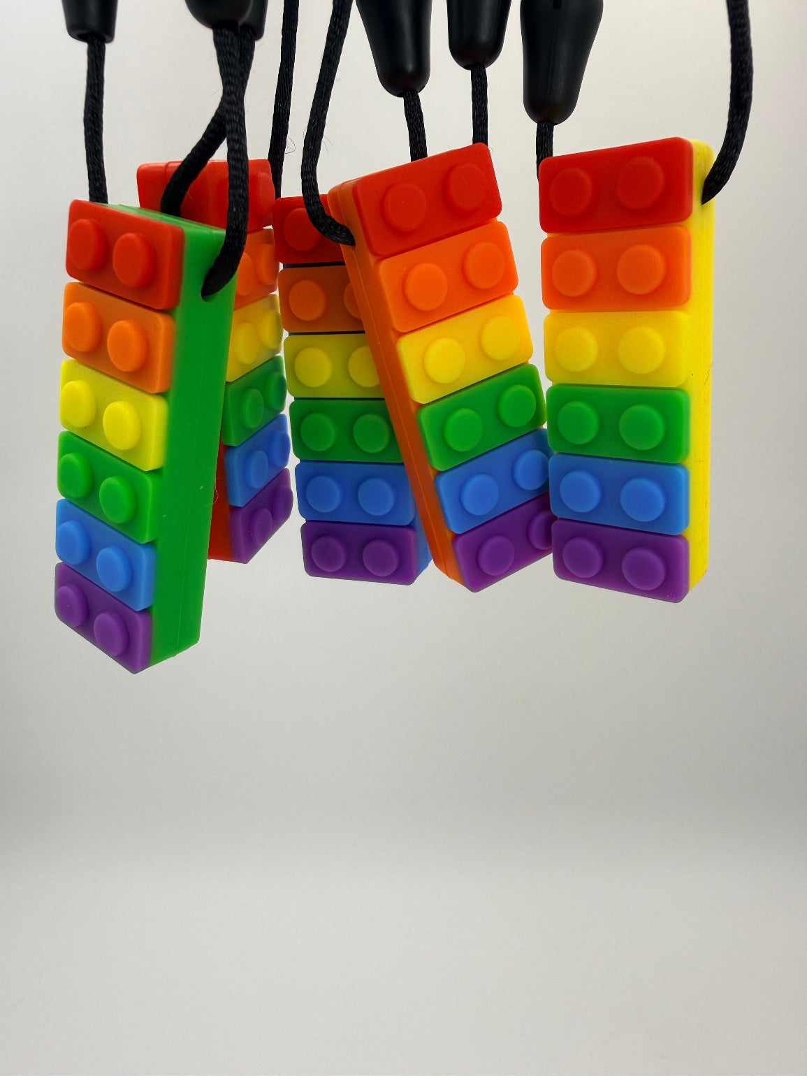 Rainbow Building Block Chewlery Necklace