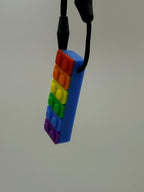 Rainbow Building Block Chewlery Necklace