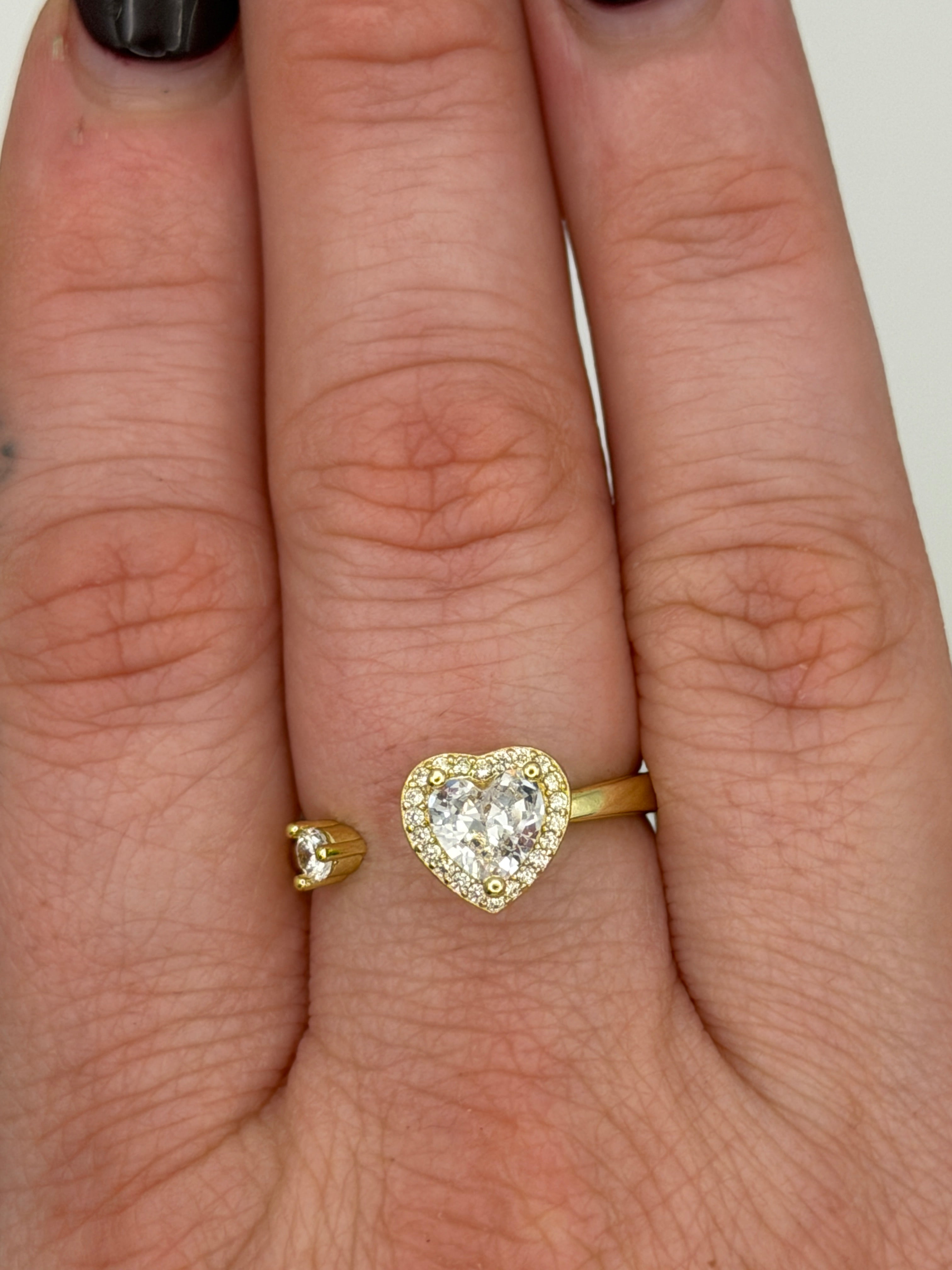Sparkling Heart Spinner Fidget Ring