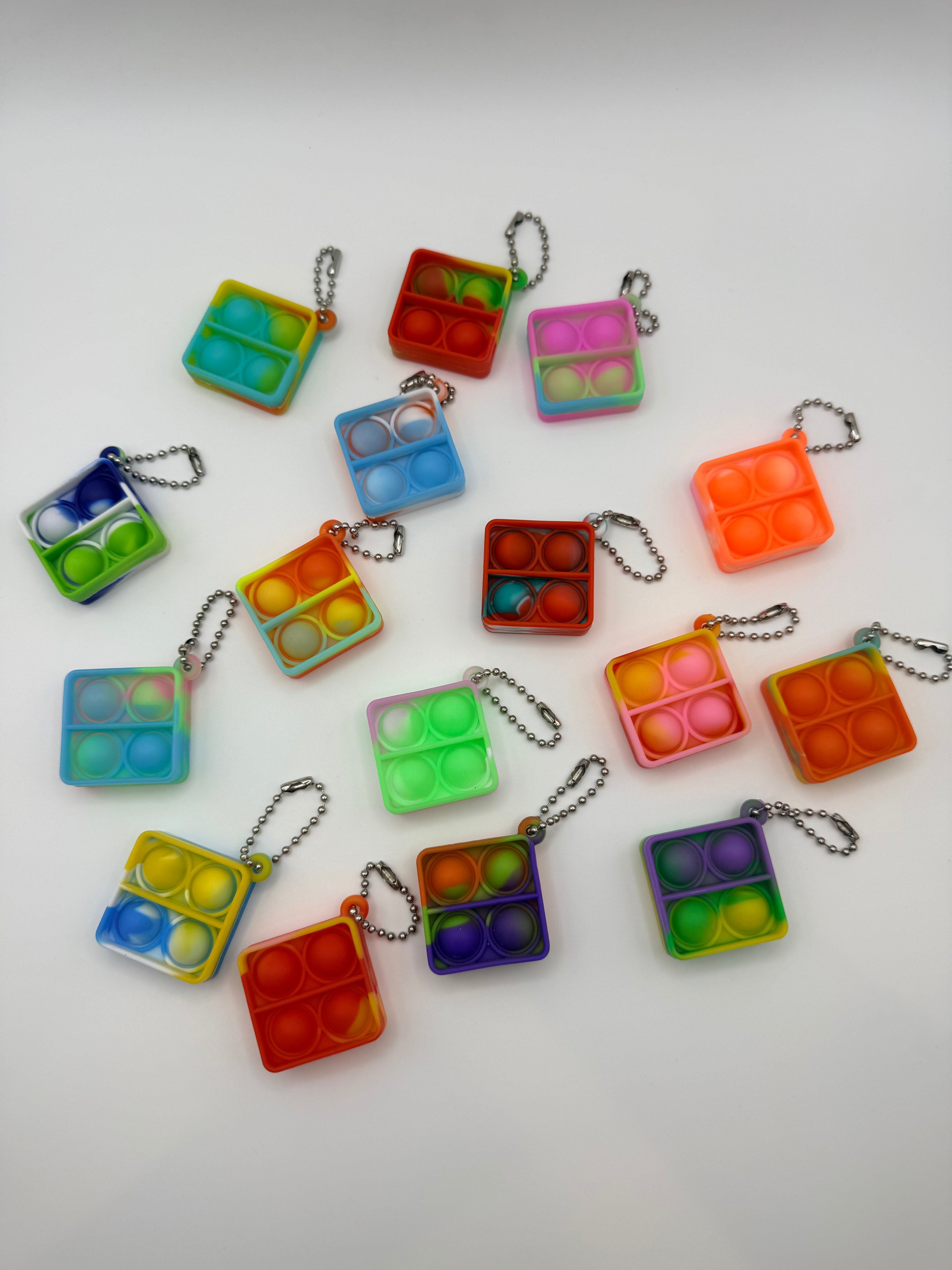 Square Pop It Keychain Assorted Colours