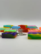 Square Pop It Keychain Assorted Colours