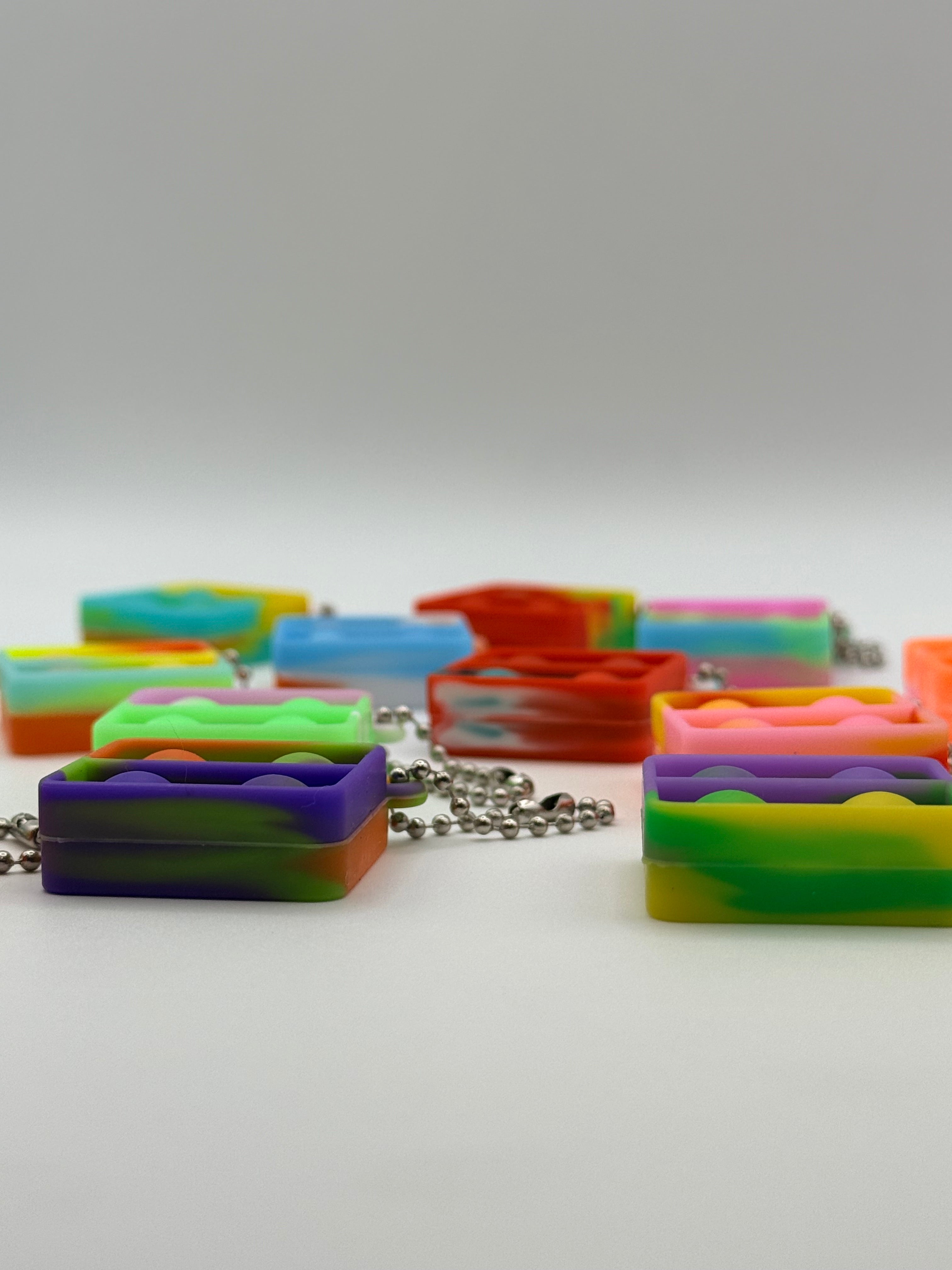 Square Pop It Keychain Assorted Colours