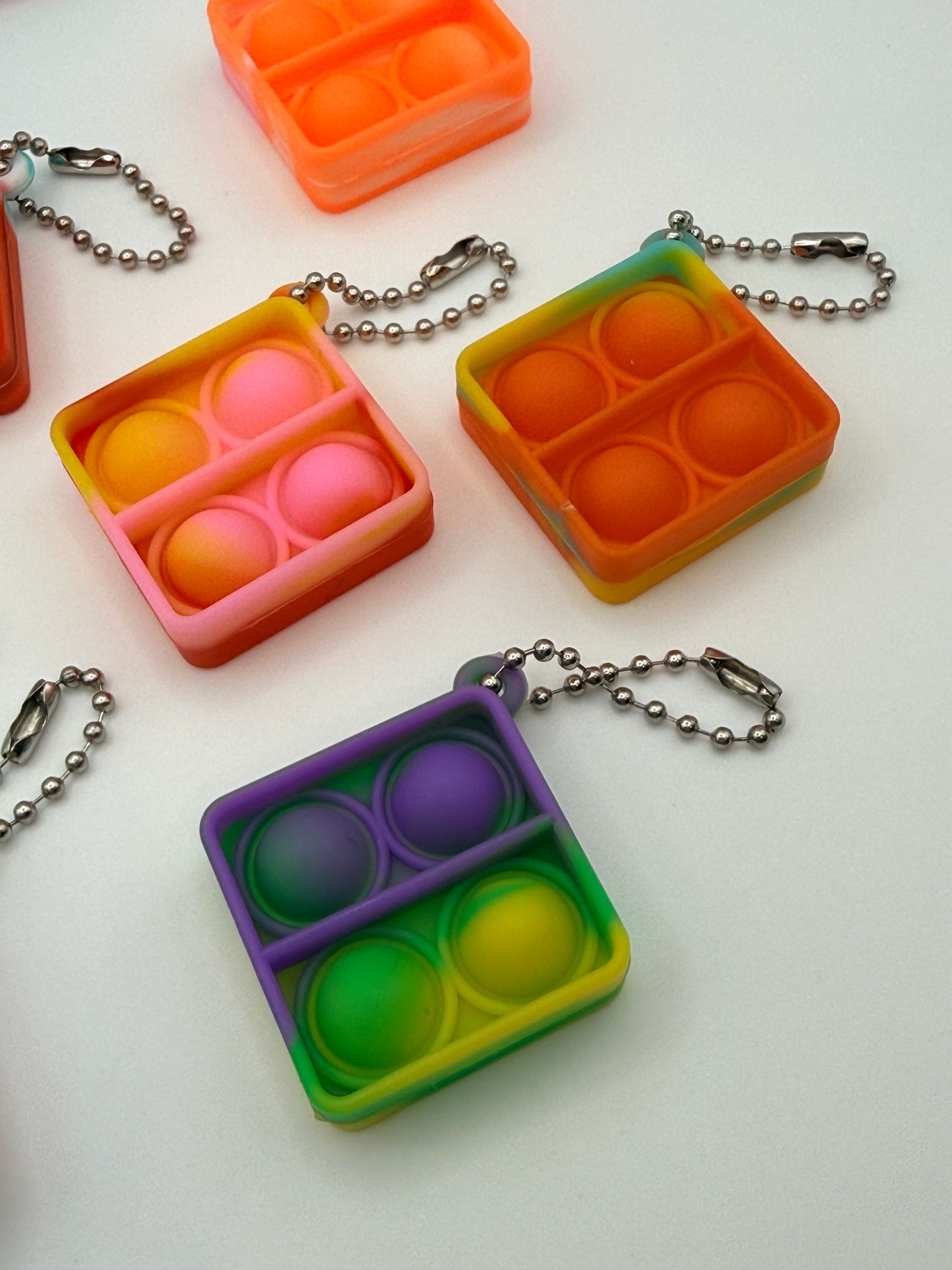 Square Pop It Keychain Assorted Colours