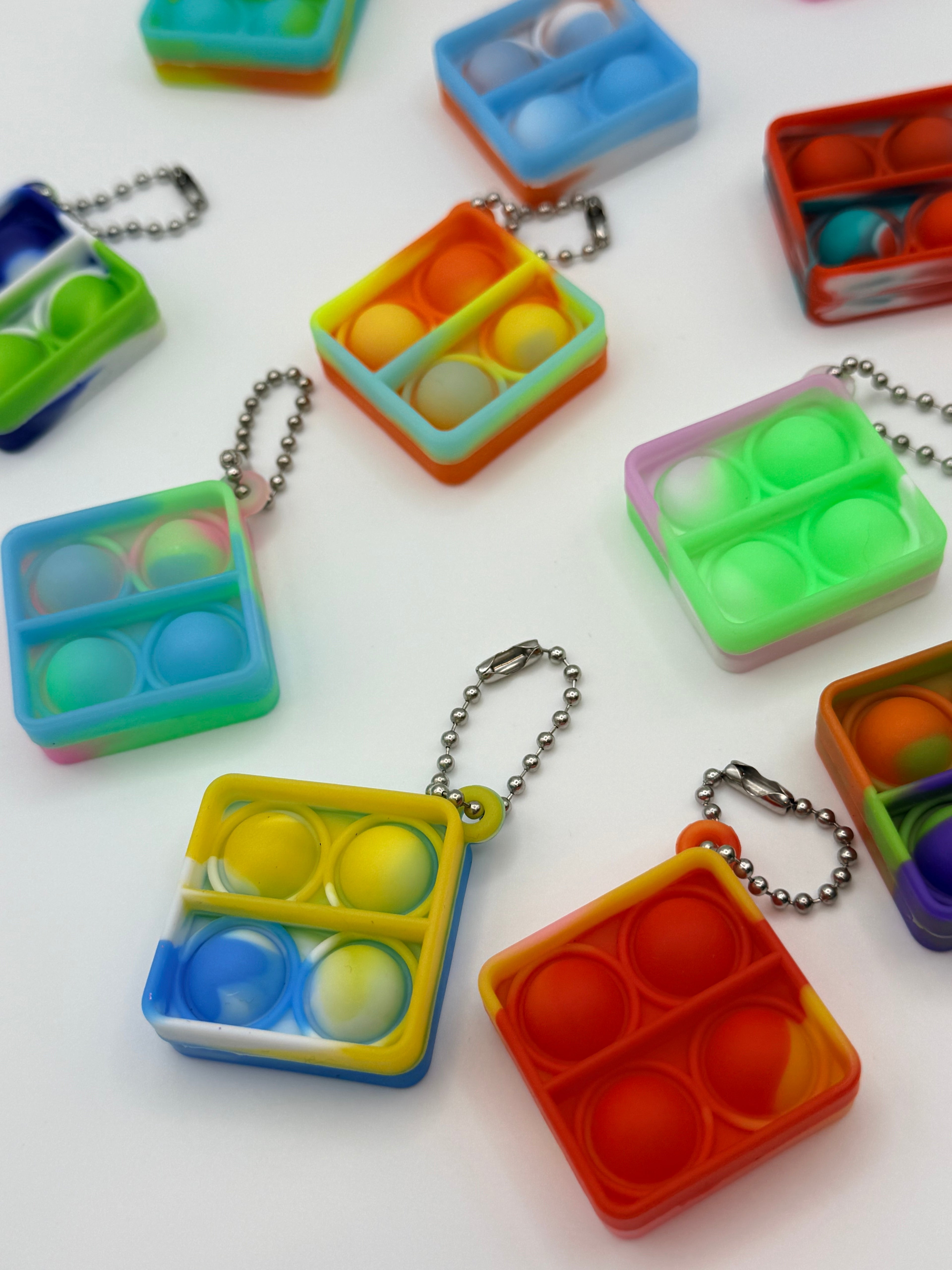 Square Pop It Keychain Assorted Colours