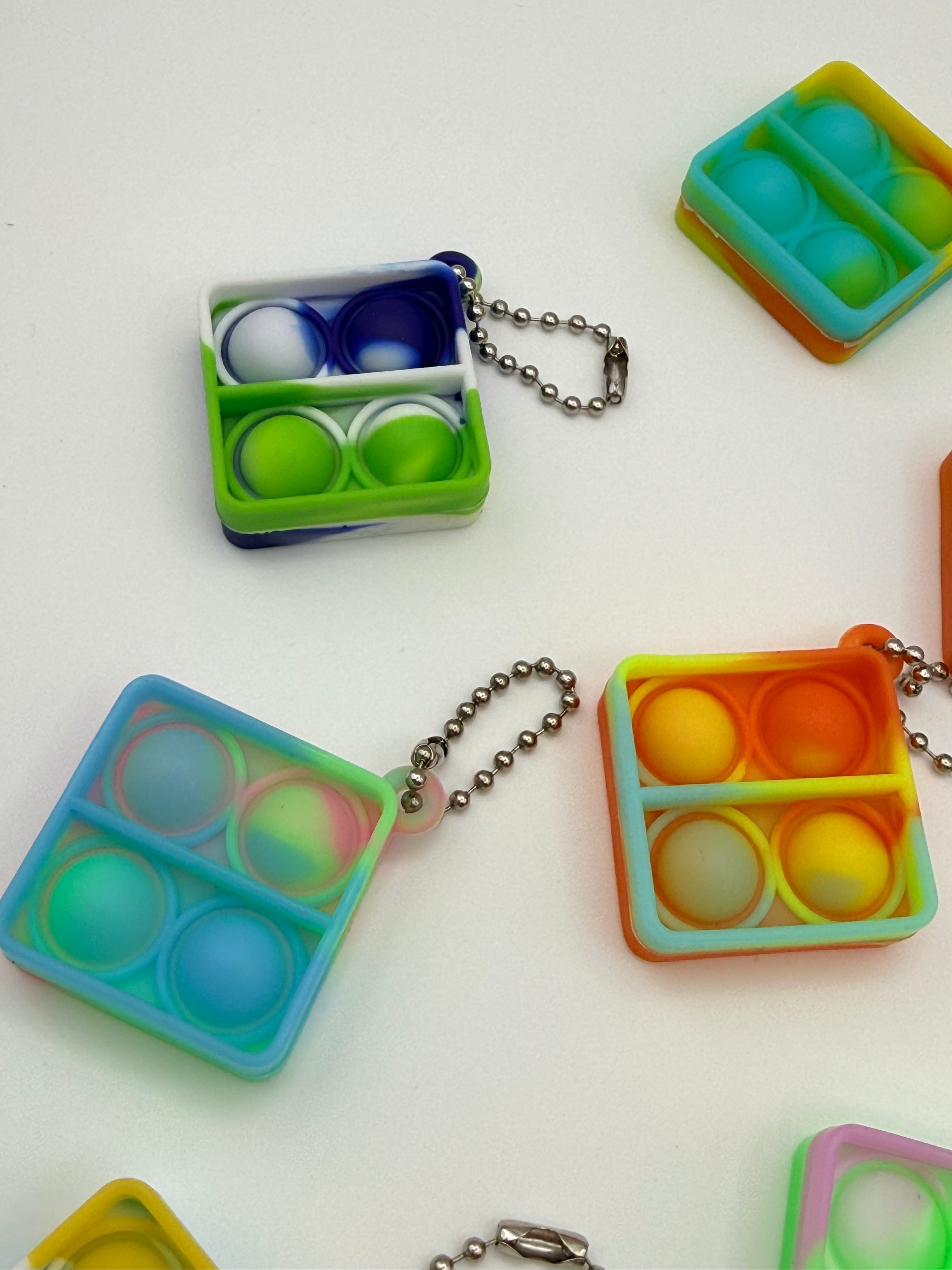 Square Pop It Keychain Assorted Colours