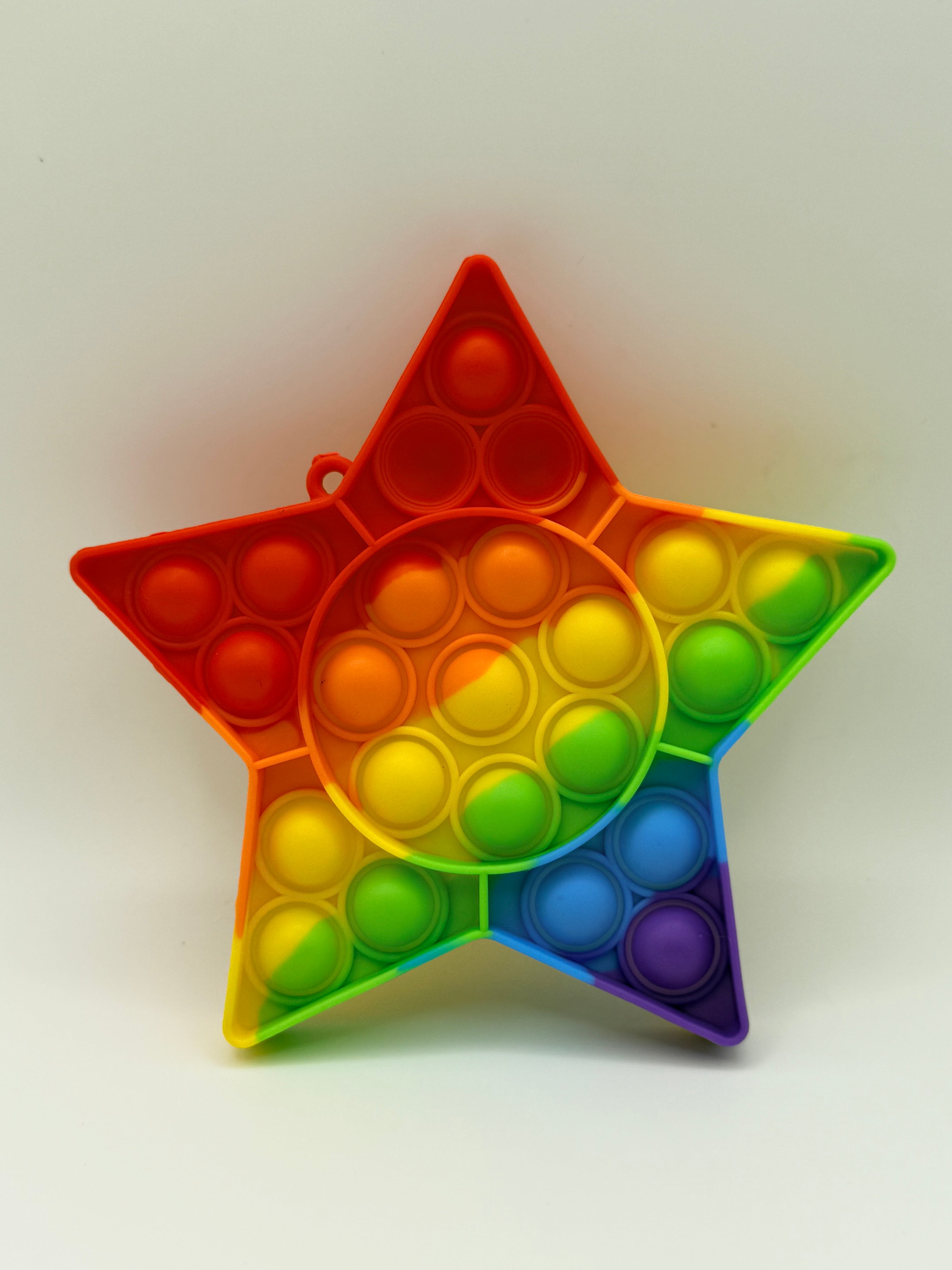 Rainbow Star Shaped Pop It Fidget Toy