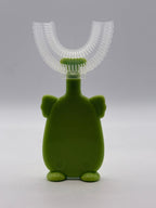 Green koala U-shape sensory tooth brush rear view.