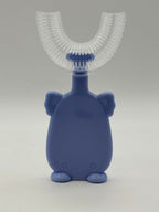 Blue koala U-shape sensory tooth brush rear view.