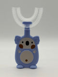Blue koala U-shape sensory tooth brush front view.