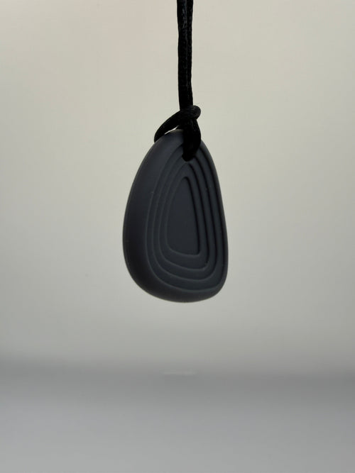 Black Worry Stone Chewlery Necklace
